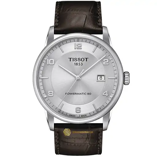 Mẫu đồng hồ nam dây da đẹp Tissot Luxury Case Silver